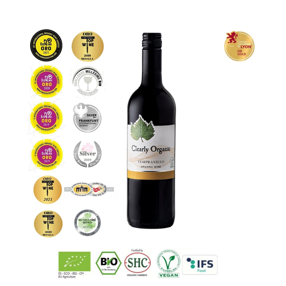 
                  
                    Vino tinto vegano y ecológico español - clearly Organic - bodegas latué - The Spanish Food Company
                  
                