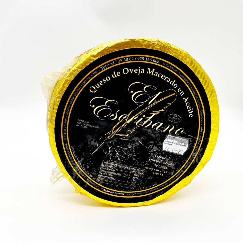 Queso Manchego de Oveja Macerado Aceite de Oliva Virgen Extra El Escribano - The Spanish Food Company