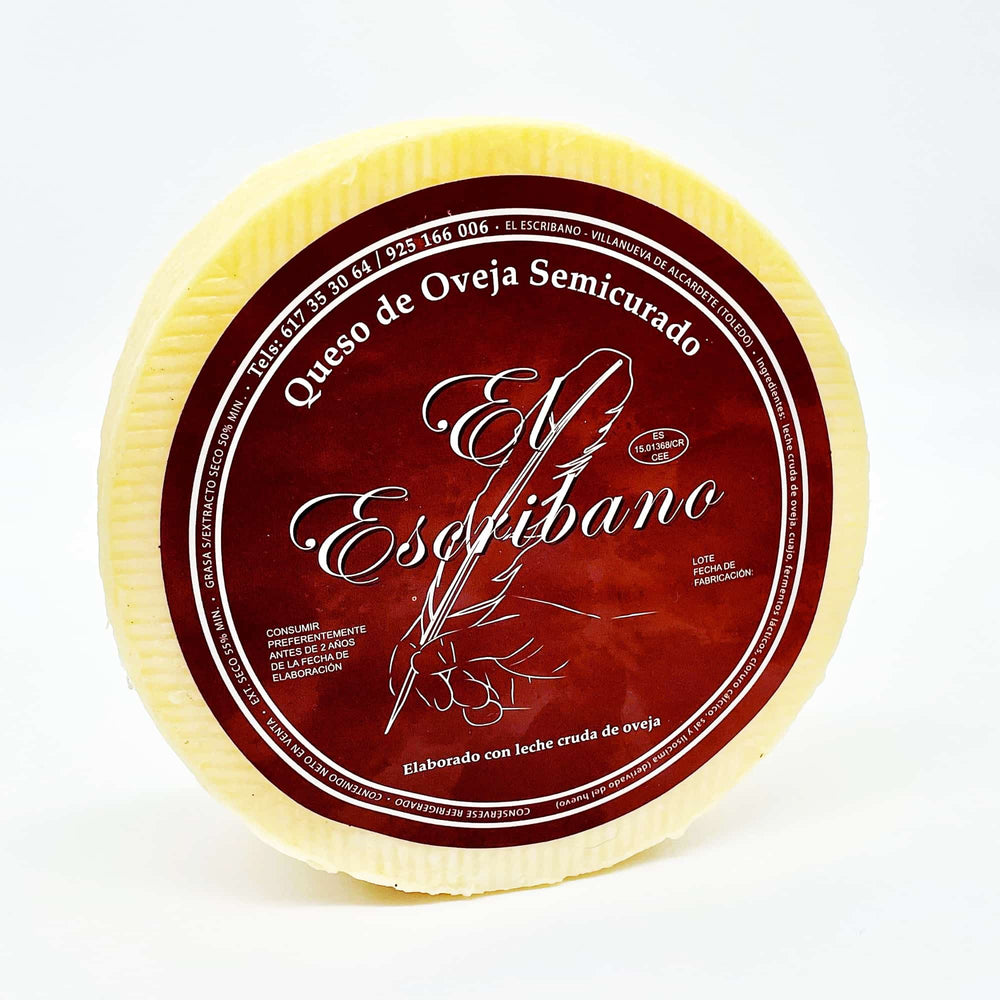 Queso Manchego  de Oveja Semicurado El Escribano - The Spanish Food Company